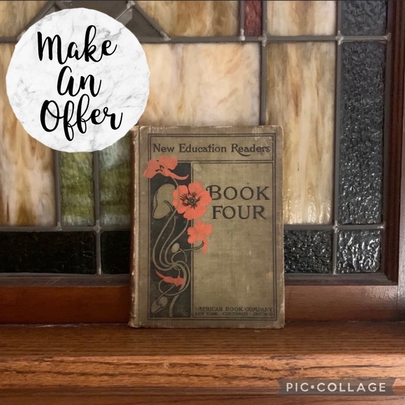 Vintage Other - 1901 Vintage Hardcover Schoolbook Green and Red